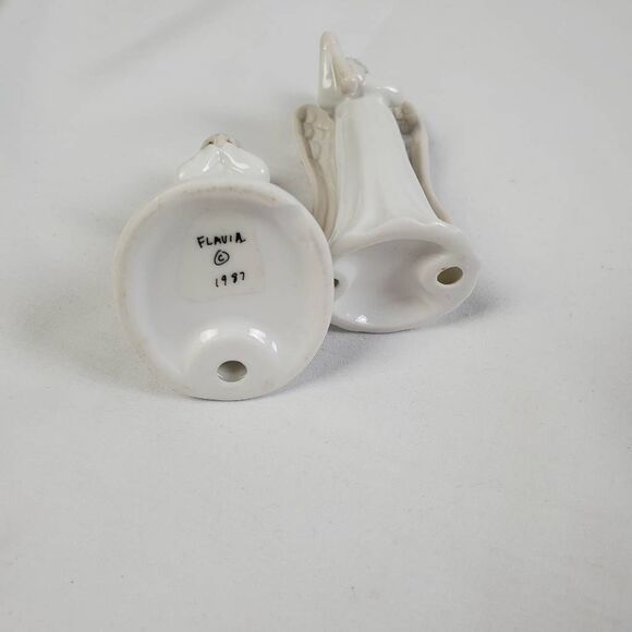 Set of 2 Flavia Angel Wall Figurines – 1992 – Praying & Flute - Picture 6 of 6